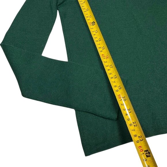 VTG Prada Silk Cashmere Sweater SZ M Green Crewneck Fitted Minimalist Designer - Picture 8 of 11